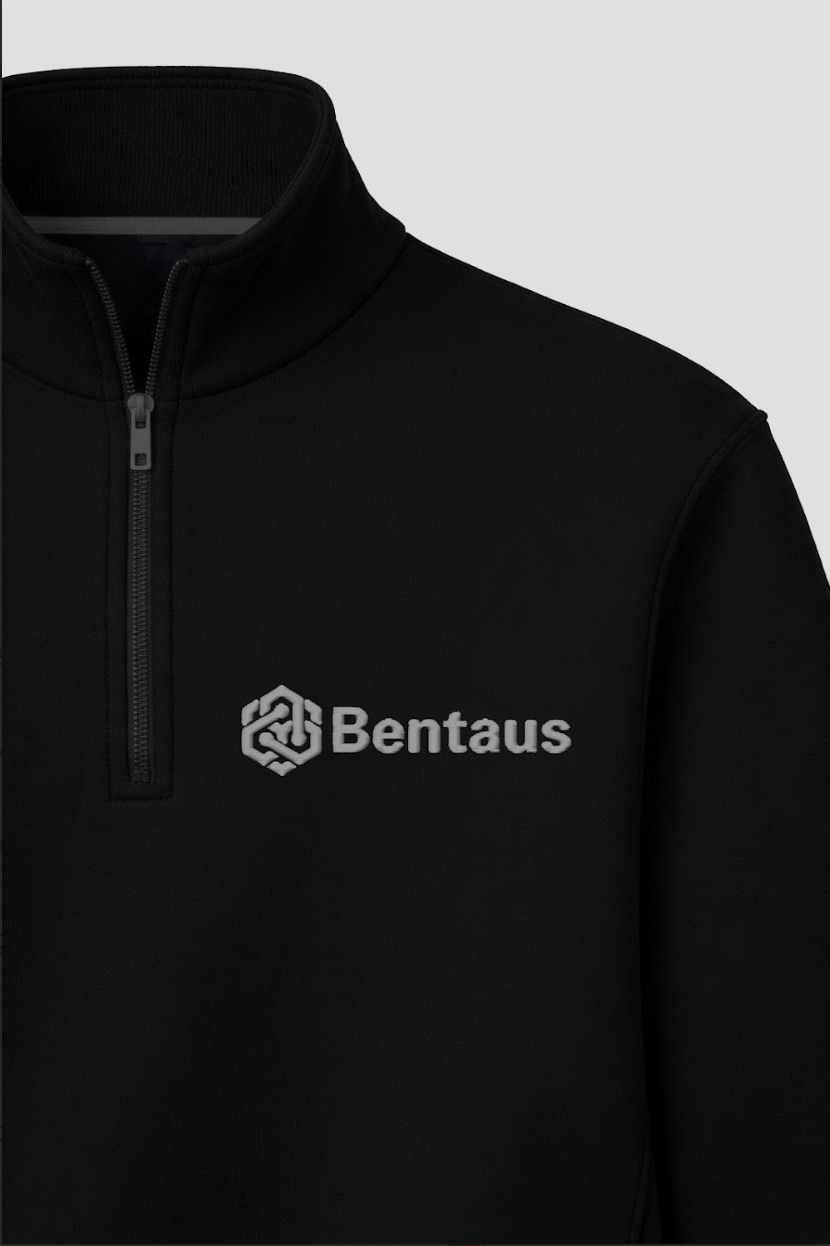 Bentaus 1/4 Zip logo close-up